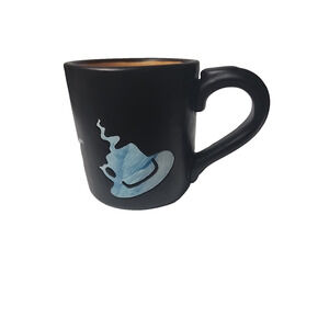 1997 KDW Coffee Mug Cup Black Craft 12oz Petroglyph Hieroglyph Geometric Art